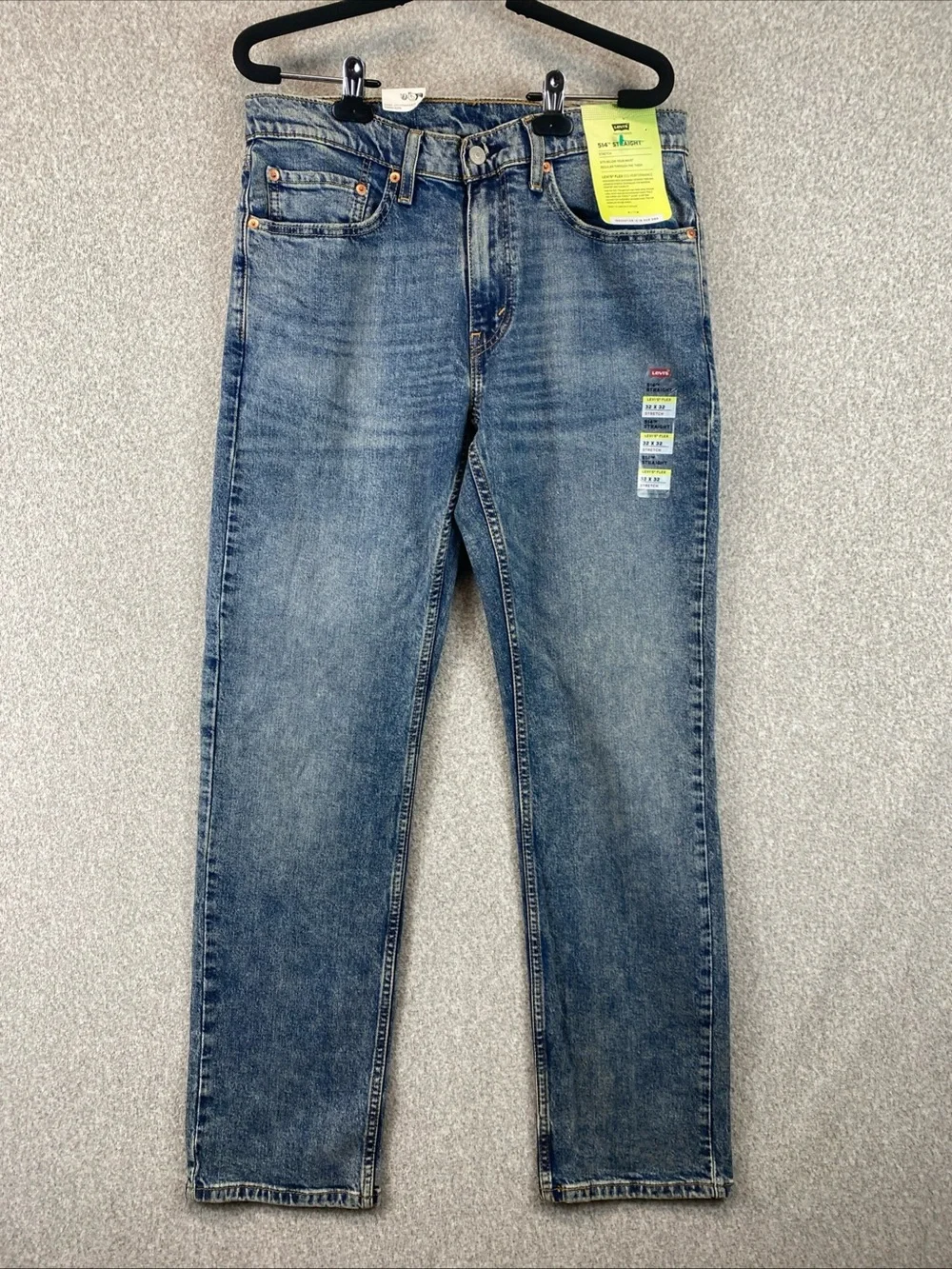 Levi's Men's 514 Straight Flex Jeans 32x32 Fade Blue Reg Fit Sits Low On Waist